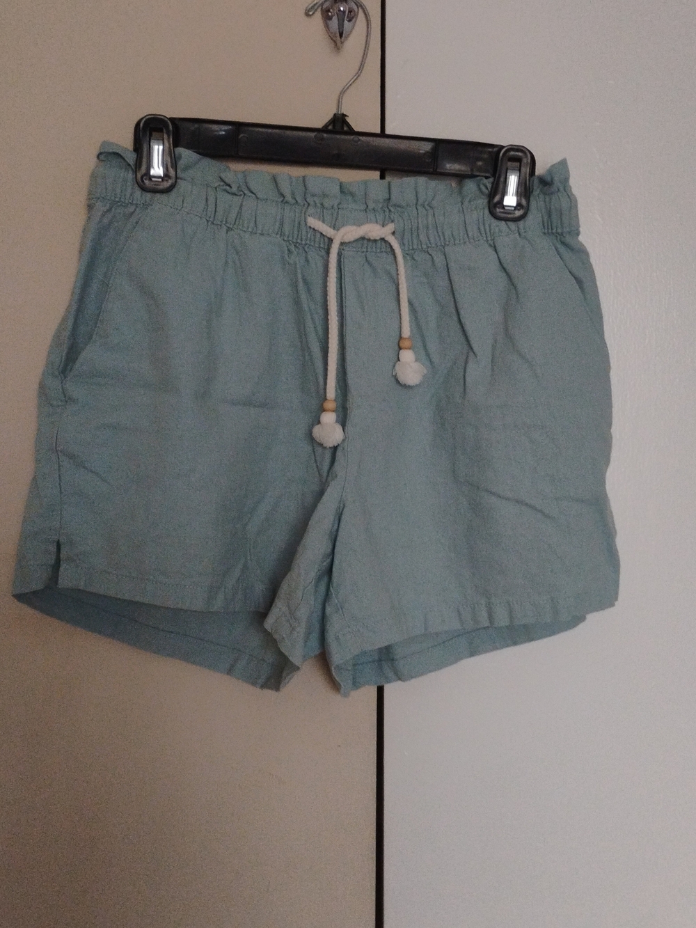 Hang Ten Women's High-Waist Drawstring Shorts in Light Blue